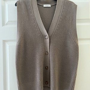 Aritzia Babaton Avant Cardigan Vest Olive Green